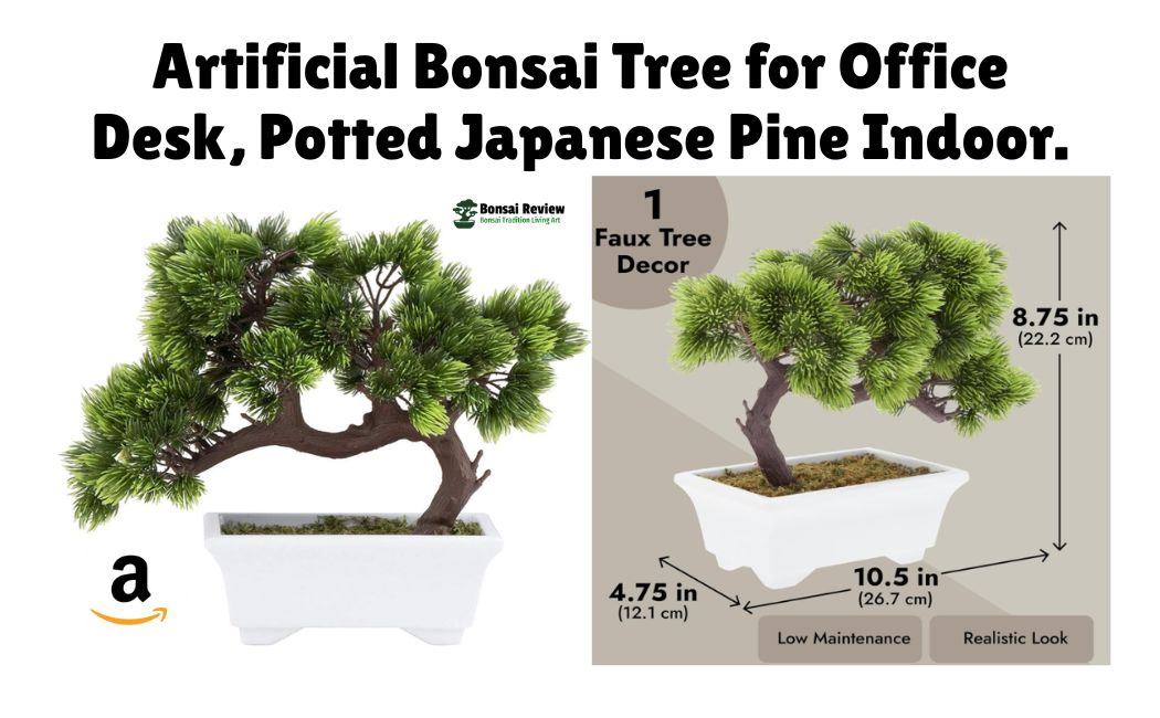 Artificial Bonsai Tree for Office Desk, Potted Japanese Pine with Bonsai Reivew