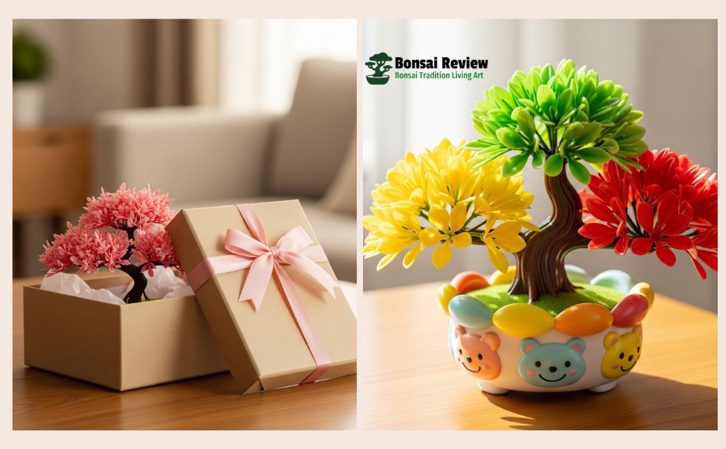 Artificial Bonsai Trees for kids with Gifts Box and bonsai review