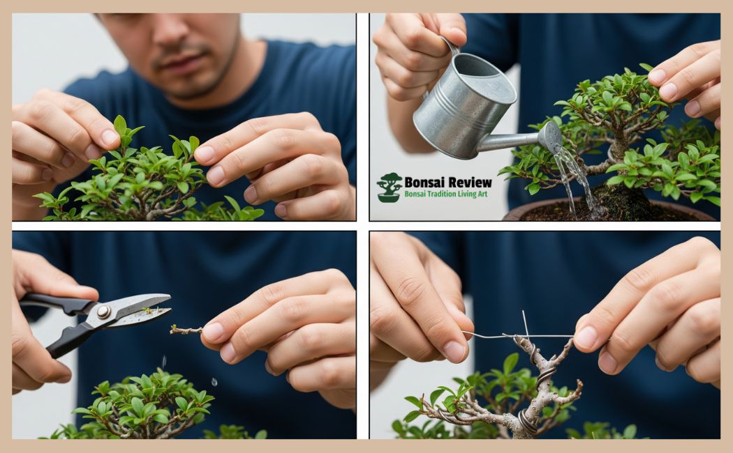 Bonsai Tree Care with Meditation pruning and wire and cutting with bonsai review