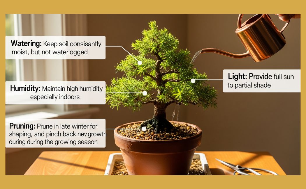 Dawn Redwood Bonsai Tree in California, USA.