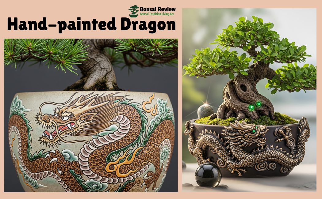 Handmade Dragon Bonsai Pottery Hand-painted Dragons with bonsai review