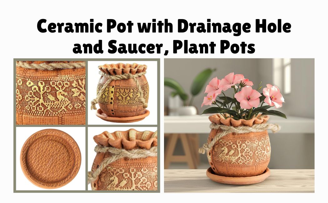 Ceramic Pot with Drainage Hole and Saucer, Plant Pots, Modern Decorative Planters for House Plants, Indoor Flower Plants, Cute Flower Pot, and Handmade Gifts with Bonsai Review.