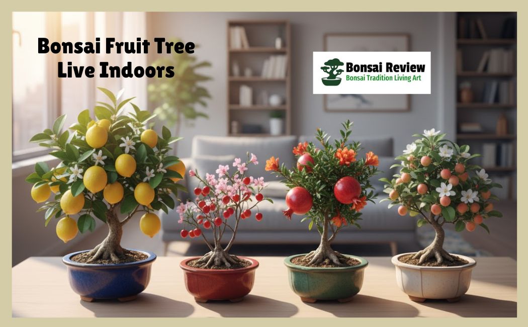 Bonsai fruit tree live indoors display