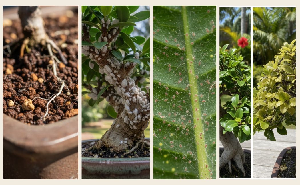Bonsai pests Miami Florida USA.