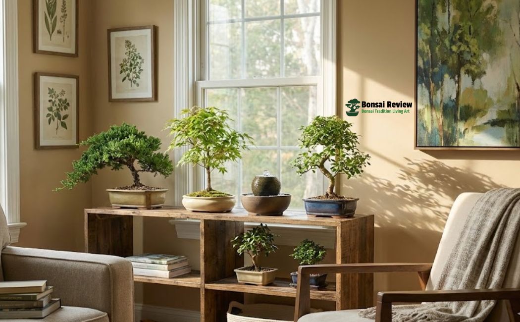 Bonsai Tree Meditation display with Bonsai Review