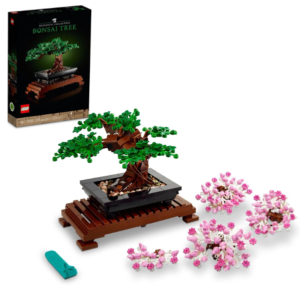 LEGO-Botanicals-Bonsai-Tree-Building-Set and artificial bonsai centerpiece