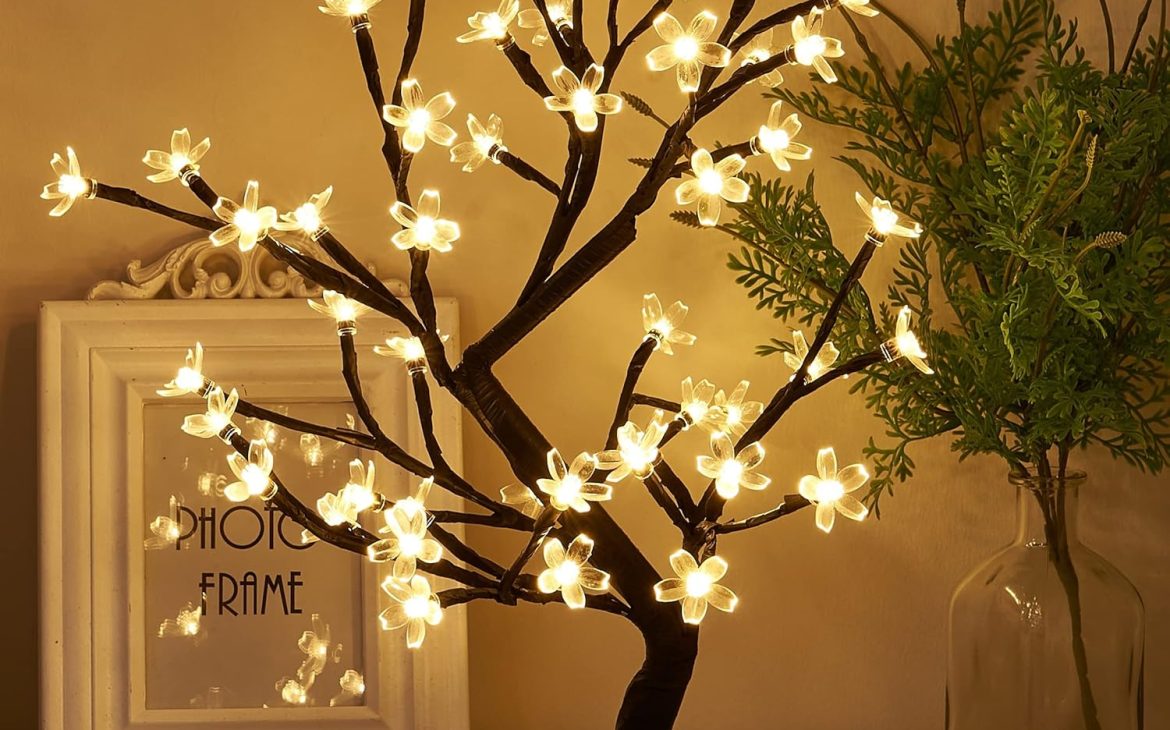 PEIDUO-17.5-Inch-Lighted-Cherry-Blossom-Tree-48-Warm-White-Lights-Plug-in-Adapter-Light-up-Bonsai-Tree-for-Christmas-Indoor-Home-Bedroom-Living-Room