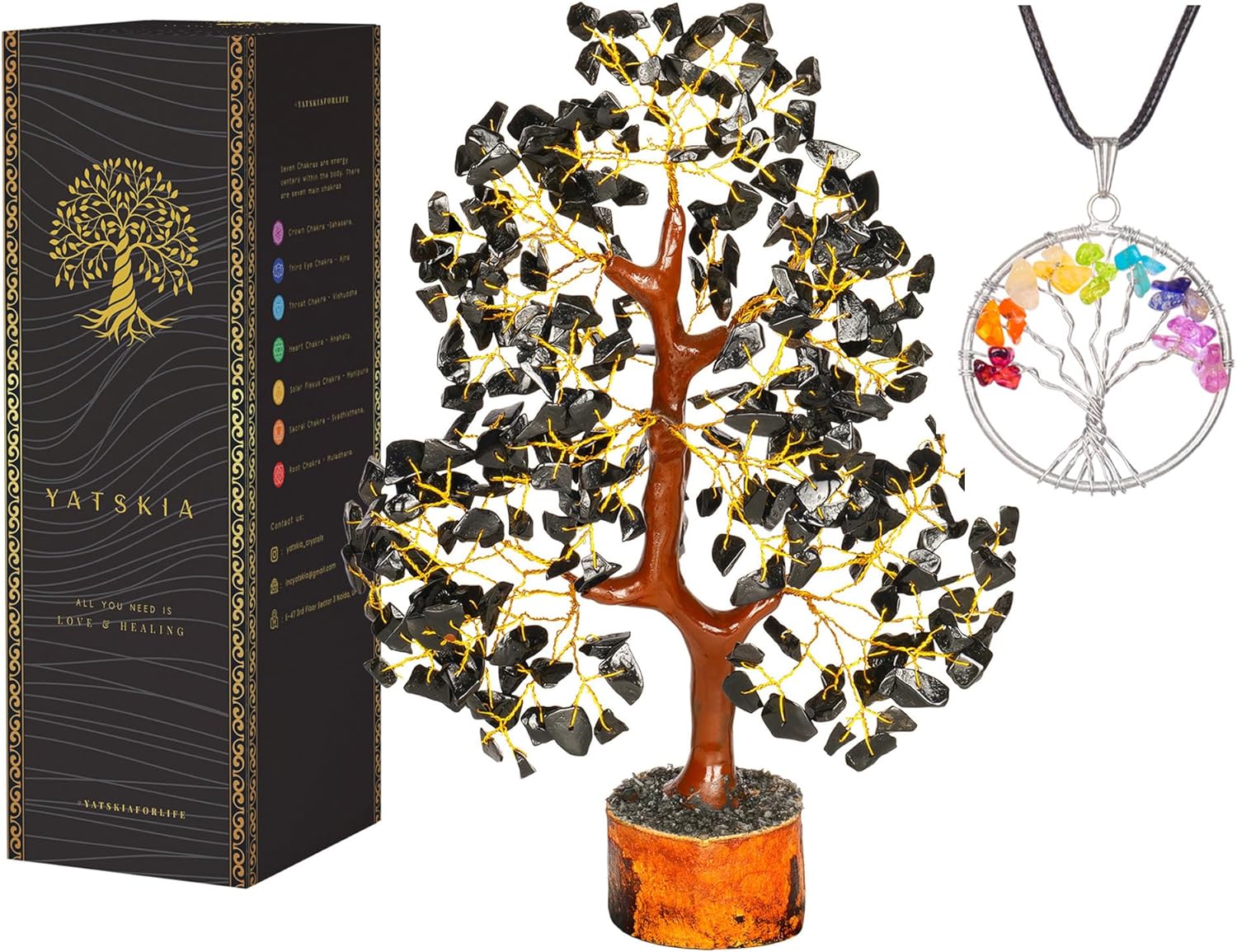 YATSKIA-Black-Tourmaline-Crystal-Tree-of-Life-Money-Tree-Birthday-Gifts-for-Women with Bonsai Review Easy Indoor Bonsai Plant