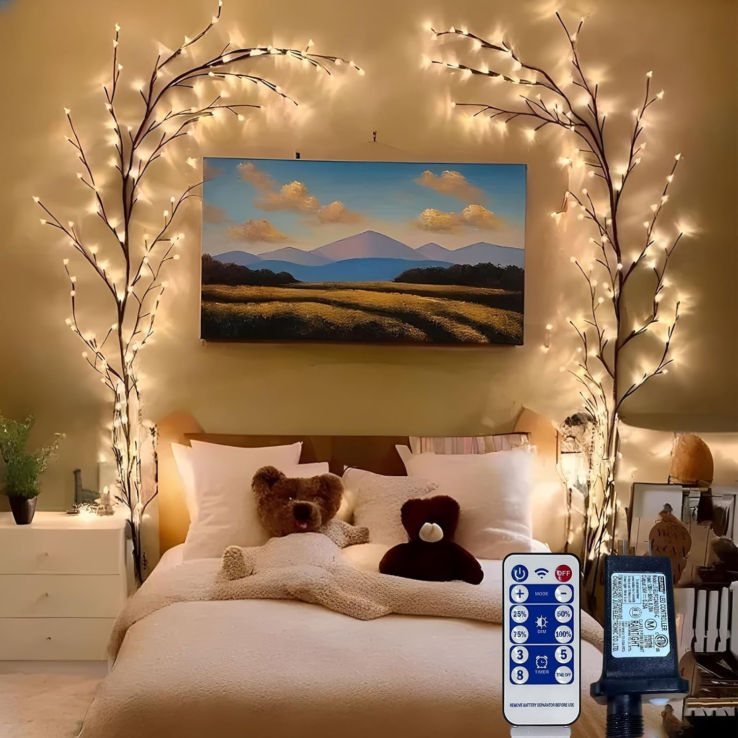 Lituplife-2PCS-Enchanted-Willow-Vine-Lights-for-Home-Decor Best Faux Bonsai Kids with Bonsai Review