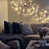 2PCS Enchanted Willow Vine Lights for Home Decor, Flexible DIY Lighted Branches with Remote On/Off Timer Dimmer,7.5FT Lighted Willow Vine 144LEDs for Bedroom Aesthetic Living Room Decor, Brown.