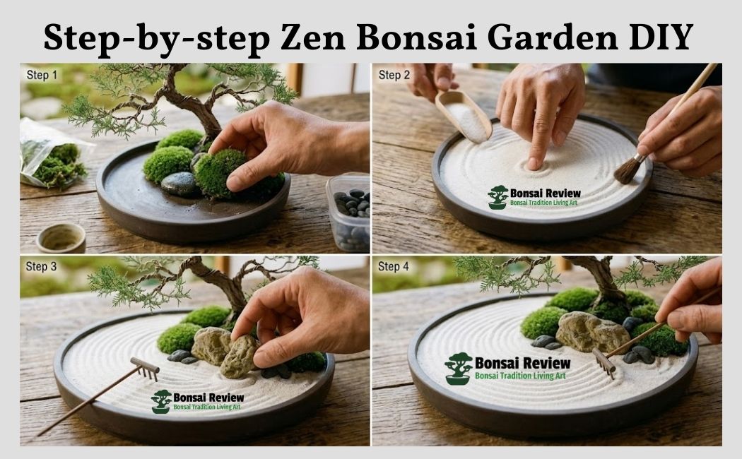 Zen Bonsai Garden DIY Home and Desk steps by steps